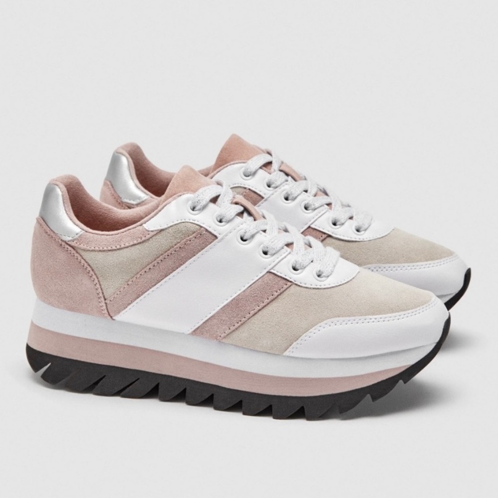 COPY - Zara Trafaluc Contrasting Platform Sneakers Size 38